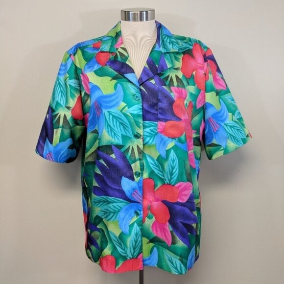 Vintage 80's Tropical Print Shirt - Picture 3 of 6